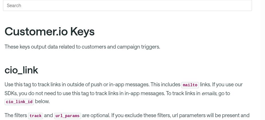 Customer.io Liquid templating documentation — the moment no-code founders realize their email personalization has become a code project.