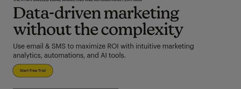 Mailchimp’s promise: Data-driven marketing without the complexity — a headline that works until your SaaS outgrows it